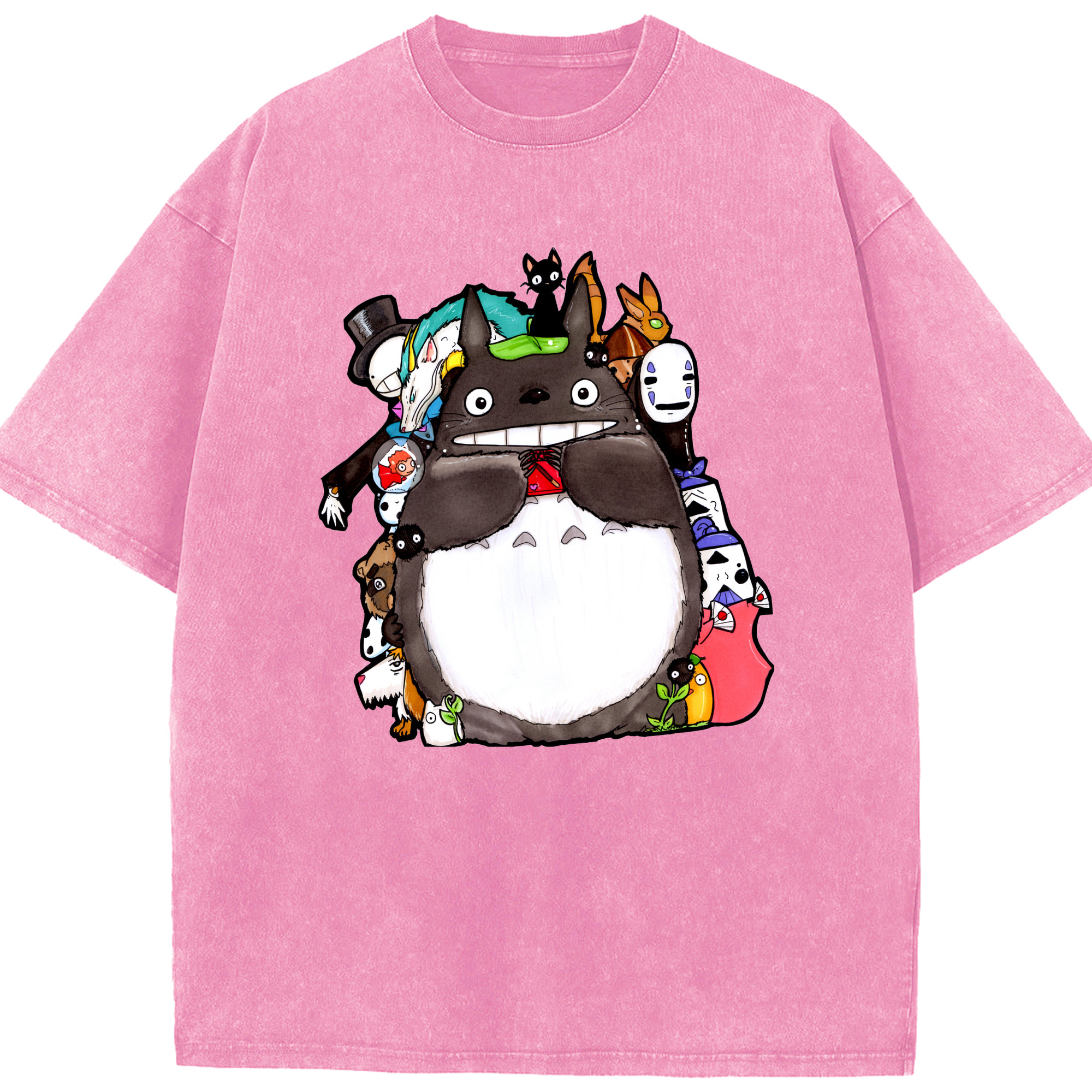 （画像用） となりのトトロ 草壁メイ 草壁サツキ My Neighbor Totoro Satsuki Kusakabe Mei Kusakabe 綿100% ヴィンテージ風 半袖Tシャツ（フロントプリント）